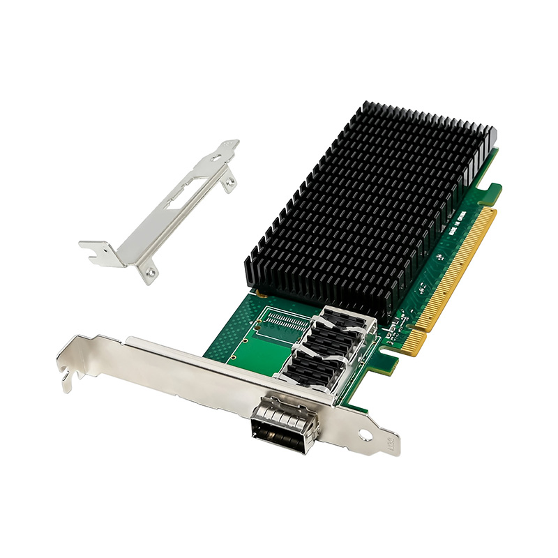100Gbe Qsfp28 Network Card - การ์ดควบคุมเครือข่ายเซิร์ฟเวอร์แบบพอร์ตเดียว 100GbE QSFP28 ไฟเบอร์อีเธอร์เน็ต ชิป Intel